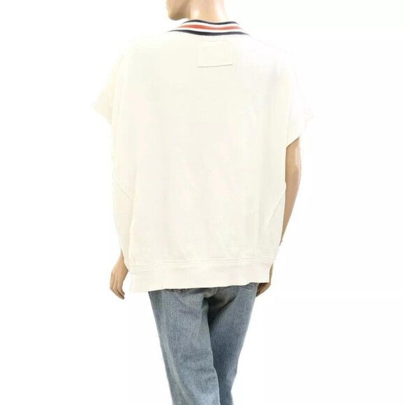 Free People We The Free Ivy Vest Top Sweatshirt Embroidered Ribbed L New 277181 - Picture 8 of 9